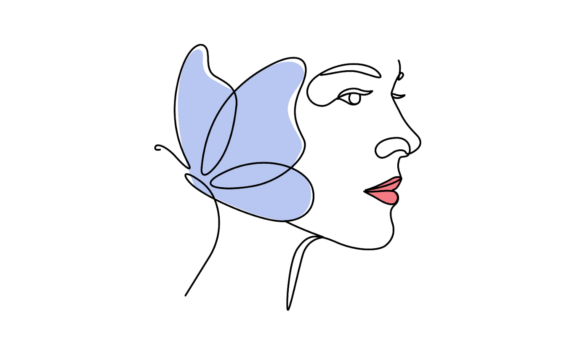 Animate Woman Head with Butterfly: A Font with Soul