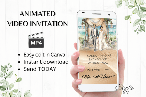 Beach Maid of Honor Proposal W3801MH: A Digital Invitation Guide