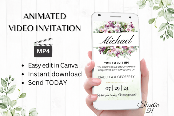Elegant Botanicals: Orchids Groomsman Proposal W3456GM