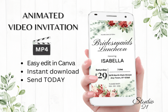 Elevate Your Event: The Red Roses Bridesmaid Luncheon Template