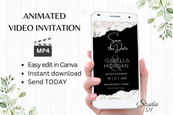 Modern Elegance: The Silver Save the Date Invite W2939