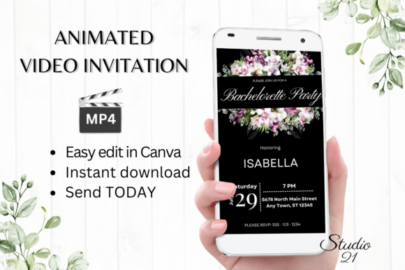 Orchids Bachelorette Party Evite W6457: A Modern Celebration in Pixels