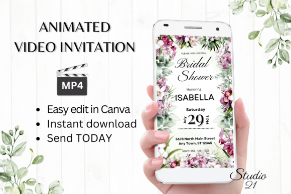 Orchids Bridal Shower Invite W4450: A Modern Take on Floral Elegance