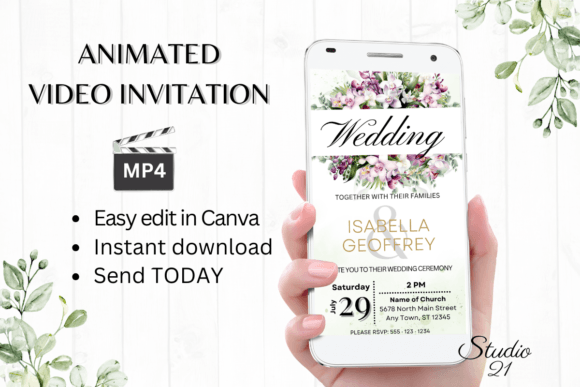 Orchids Wedding Invitation W8456: A Digital Template for Modern Nuptials
