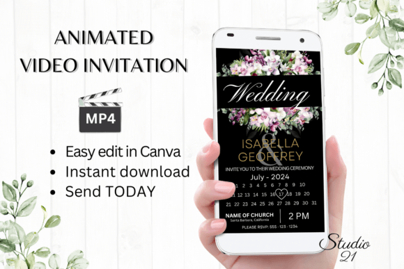 Orchids Wedding Invitation W8457B: A Modern Digital Suite