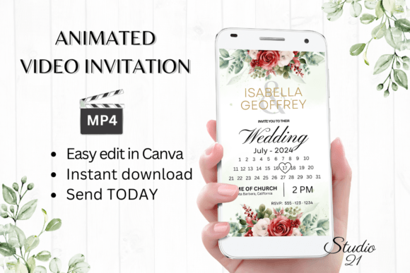 Red Roses Wedding Invitation: Your Elegant Digital Evite Solution