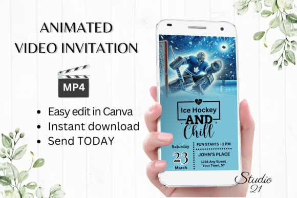 Score Big with an Animated Ice Hockey Invitation