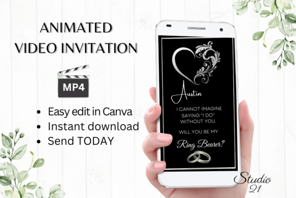 Silver Ring Bearer Proposal W3931RB: A Digital Invitation That Captures the Moment